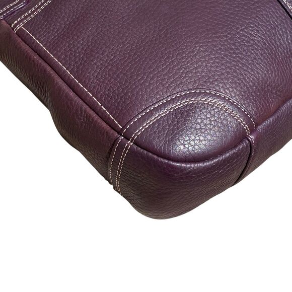 Coach Hamilton Purple Pebbled Leather Hobo Silver Turnlock Shoulder Bag F13956 - Picture 9 of 16